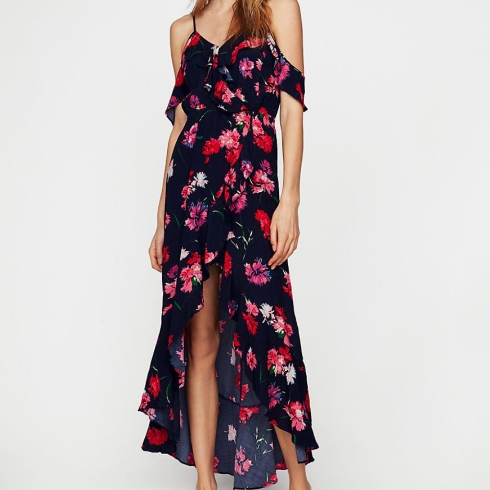 Express Cold Shoulder High Low Dress